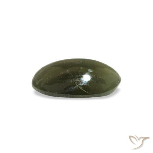 Cat's eye alexandrite verde natural 0,34ct, corte oval, opaco