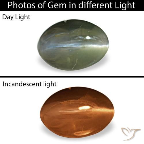 0.38ct verde cat's eye alexandrite, oval, opaco