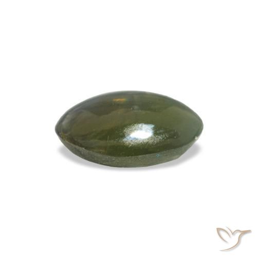 Cat's eye alexandrite verde natural 0,38ct, corte oval, opaco