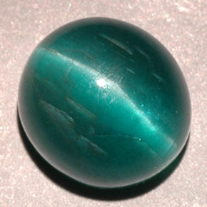 Apatita olho de gato azul esverdeado natural 4,82ct, corte oval, translúcido