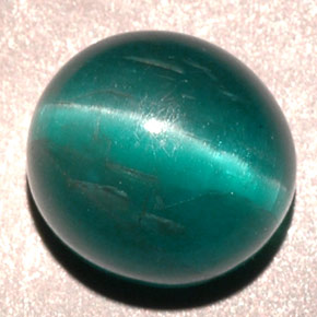 Apatita olho de gato azul esverdeado natural 4,82ct, corte oval, translúcido