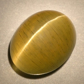 Apatita olho de gato verde-amarelo natural 3,77ct, transparente, transparente/translúcido