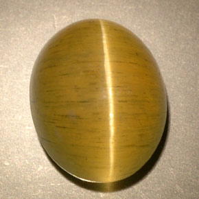 Apatita olho de gato verde-amarelo natural 3,77ct, transparente, transparente/translúcido