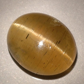 Apatita Olho de Gato Amarelo verde Natural 5.96ct, Transparente, Transparente/Translúcido