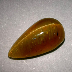 Cat's eye apatite amarelo natural 2,89ct, formato de pêra, translúcido