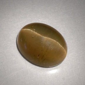 Cat's eye apatite amarelo natural 3,11ct, corte oval, translúcido