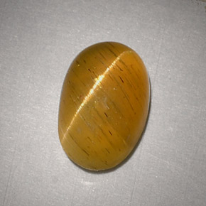 Cat's eye apatite amarelo natural 2,48ct, corte oval, translúcido