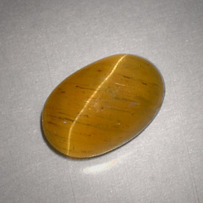 Cat's eye apatite amarelo natural 2,48ct, corte oval, translúcido