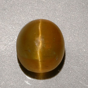 Cat's eye apatite amarelo natural 1,90ct, corte oval, translúcido