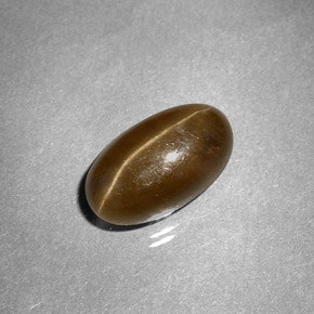 Cat's eye apatite amarelo natural 3,58ct, corte oval, translúcido