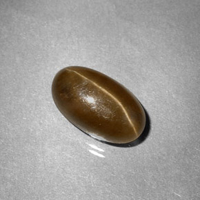 Cat's eye apatite amarelo natural 3,58ct, corte oval, translúcido