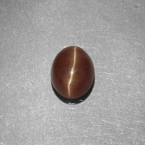 Cat's eye apatite amarelo natural 1,47ct, corte oval, translúcido