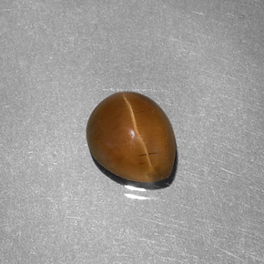 Cat's eye apatite amarelo natural 1,46ct, formato de pêra, translúcido