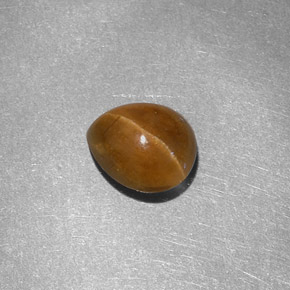 Cat's eye apatite amarelo natural 1,46ct, formato de pêra, translúcido