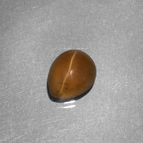 Cat's eye apatite amarelo natural 1,46ct, formato de pêra, translúcido