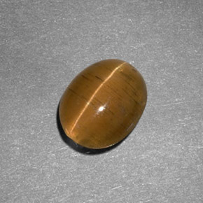 Cat's eye apatite amarelo natural 2,05ct, corte oval, translúcido