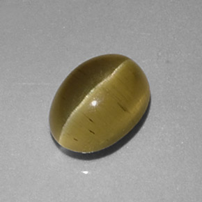 Apatita Olho de Gato Dourado Esverdeado Natural 1.48ct, Corte Oval, Translúcido