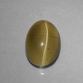 Apatita Olho de Gato Dourado Esverdeado Natural 1.48ct, Corte Oval, Translúcido