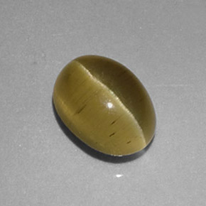 Apatita Olho de Gato Dourado Esverdeado Natural 1.48ct, Corte Oval, Translúcido