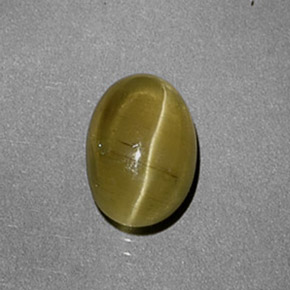 Apatita Olho de Gato Dourado Esverdeado Natural 1.96ct, Corte Oval, Translúcido