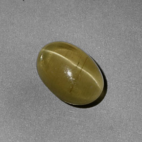 Apatita Olho de Gato Dourado Esverdeado Natural 1.96ct, Corte Oval, Translúcido