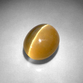 Apatita Olho de Gato Dourado Esverdeado Natural 5.72ct, Corte Oval, Translúcido