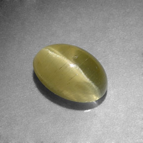 Cat's eye apatite verde natural 1,31ct, corte oval, translúcido