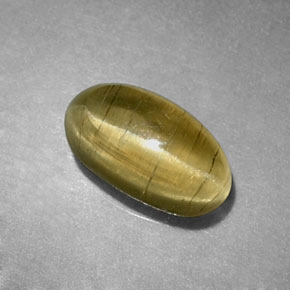 Apatita Olho de Gato Amarelo verde Natural 1.29ct, Transparente, Transparente/Translúcido