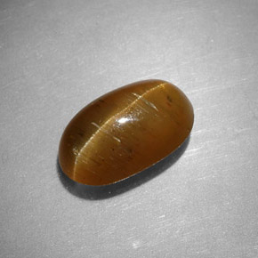 Cat's eye apatite amarelo natural 2,44ct, corte oval, translúcido