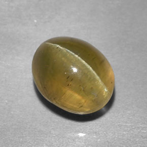 Apatita Olho de Gato Verde Dourado Natural 1.69ct, Corte Oval, Transparente
