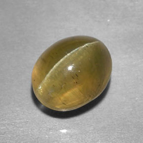 Apatita Olho de Gato Verde Dourado Natural 1.69ct, Corte Oval, Transparente