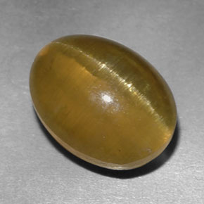 Apatita Olho de Gato Verde Dourado Natural 4.05ct, Corte Oval, Transparente