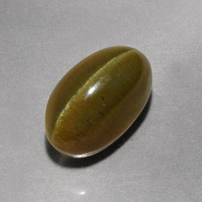 Apatita Olho de Gato Verde Dourado Natural 3.98ct, Transparente, Transparente/Translúcido