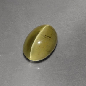 Apatita Olho de Gato Verde Dourado Natural 1,47ct, Transparente, Transparente/Translúcido