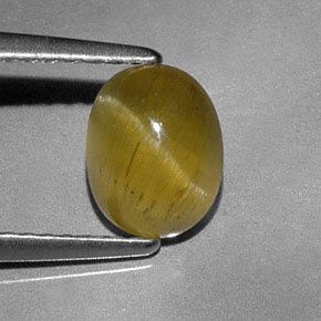 Apatita olho de gato verde dourado natural 1,44ct, transparente, transparente/translúcido