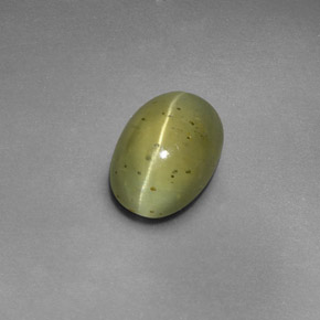 Apatita Olho de Gato Verde Dourado Natural 2.58ct, Transparente, Transparente/Translúcido
