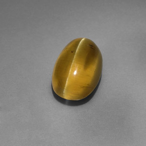 Apatita Olho de Gato Verde Dourado Natural 4,12ct, Transparente, Transparente/Translúcido