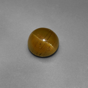 Cat's eye apatite verde natural 1,47ct, corte redondo, translúcido