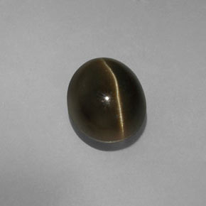 Cat's eye apatite verde natural 5,70ct, corte oval, translúcido