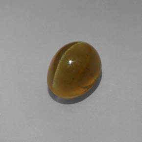 Apatita Olho de Gato Verde Dourado Natural 3.56ct, Transparente, Transparente/Translúcido