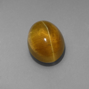 Apatita Olho de Gato Dourado Esverdeado Natural 4.85ct, Transparente, Transparente/Translúcido