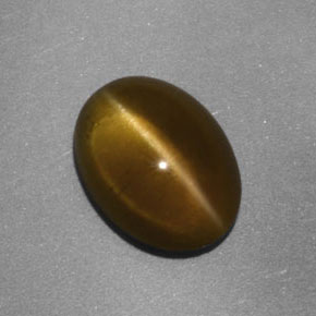 Apatita Olho de Gato Dourado Esverdeado Natural 3.93ct, Transparente, Transparente/Translúcido