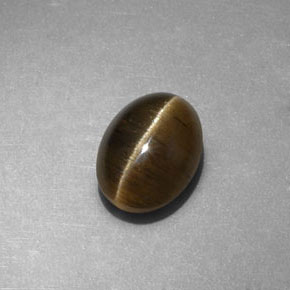 Apatita Olho de Gato Verde Dourado Natural 3.29ct, Corte Oval, Translúcido