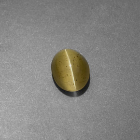 Apatita Olho de Gato Verde Dourado Natural 1.11ct, Transparente, Transparente/Translúcido