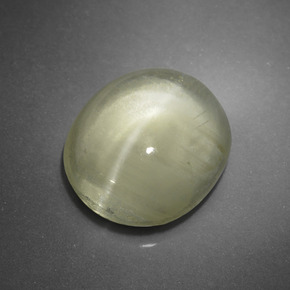 Apatita Olho de Gato Verde Dourado Natural 5.09ct, Corte Oval, Translúcido