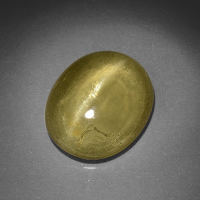 Apatita Olho de Gato Verde Dourado Natural 5,46ct, Corte Oval, Translúcido