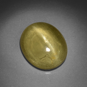 Apatita Olho de Gato Verde Dourado Natural 5,46ct, Corte Oval, Translúcido