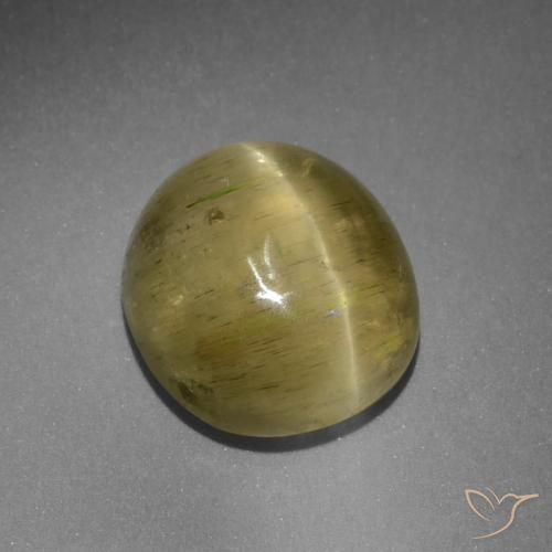 9.42ct Natural amarelo neutro Apatita Olho de Gato, oval, Translúcido