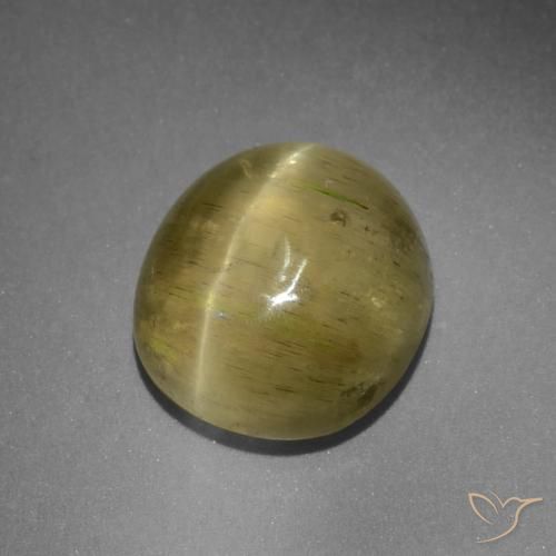 Apatita Olho de Gato amarelo neutro Natural 9.42ct, oval, Translúcido