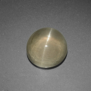 Apatita Olho de Gato Amarelo verde Natural 5.65ct, Corte Redondo, Translúcido